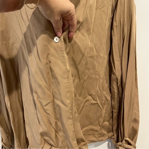 Revolve x L'Academie Tie Sleeve Blouse in Brown - Picture 8 of 13